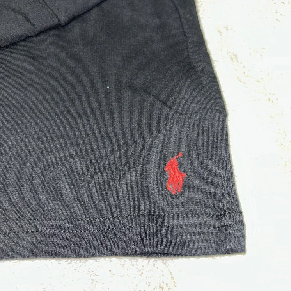 Polo Ralph Lauren Boys Sz 12-13 Large Black Crew Neck Long Sleeve Casual Tee